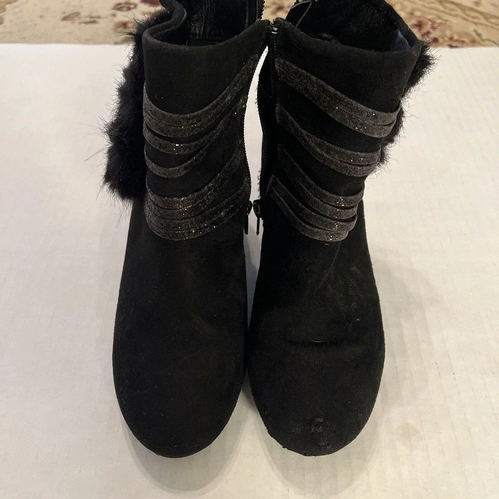 Girls Simply Styled Tansy Dress Boots Size 2M Black Suede